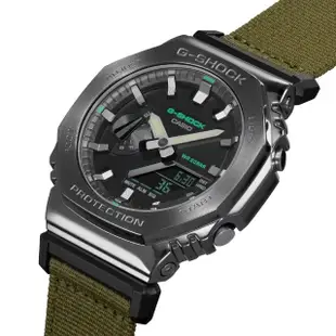 【CASIO 卡西歐】G-SHOCK八角布質編織雙顯錶(GM-2100CB-3A)