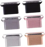 SHINEOFI 6Pcs Type C Dust Plug Covers for Random Colors Durable Stoppers Protecting Phone Ports from Dirt Grime Liquid Ingress