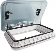 RV Camper Accessories 500 * 700mm with LED Light Insert Proof Sunshade Caravan RV Windows UV Resistant for RV Modification(Smoky Grey lid)