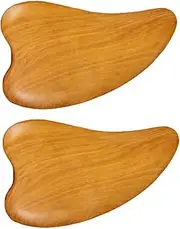 CANIGHT 2Pcs Wooden Gua Scraping Board for Facial Care Meridians Therapy Scraper Massage Tool for Muscle Relief and Tension Reduction