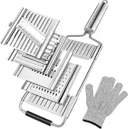 Sosirolo 4-in-1 Multi-Purpose Vegetable Slicer & Grater, Stainless Steel, Silver