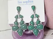 Glamorous Lia Sophia "HUNTRESS" Dangle Chandelier Earrings, Cut Crystals, NWT
