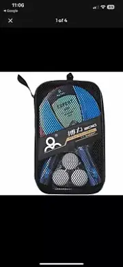 Ping Pong Racket Paddle Bat+3pcs Balls Bag Set, Professional Table Tennis