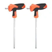 2pcs T-Handle Ball End Hex Key Wrench 5mm S2 Steel T-Key Inner Hexagon Spanner