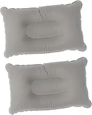 [Mipcase] 2 Pack Super Thick Flocking Inflatable Travel Pillow Portable Neck Pillow for Outdoor Grey