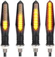 Motorcycle Led Turn Signals Light Flasher 10Mm Sequential Flowing Water Indicator 12Led Moto Flashing Light Turn Lamp