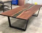 Epoxy Resin Table Walnut Live Edge Custom Order Table Top For Hallway Decor