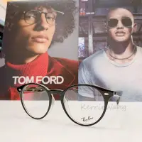 在飛比找Yahoo!奇摩拍賣優惠-RayBan雷朋 經典黑色圓形膠框眼鏡 展現個人風格的時尚配