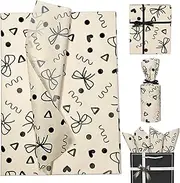 Bow Pattern Tissue Paper, 30 Sheets, 50x35cm Each Sheet