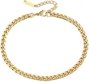 [Generic] Anklet Bracelet Diamond Cut Link Curb Chain Anklet for Women