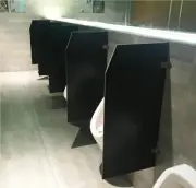 SET OF 2 Urinal Partition Divider Screen,Wall-Mounted Men's Urinal Screen BLACK