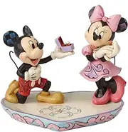 Enesco Disney Traditions Collection by Jim Shore Mickey and Minnie Mouse A Magical Moment Ring Dish Figurine- Stone Resin Hand Crafted Painted Collectible Disney Jewelry Holder Home Decor, 5.1 Inch
