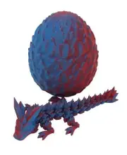 Crystal Dragon and Egg Fidget Toy - 3D Printed Articulated Dragon