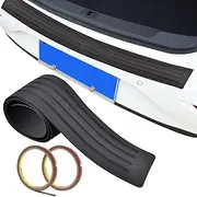 SNAGAROG Rear Bumper Protector Universal Car Rear Trunk Sill Plate Scuff Plate Strip Black Rubber Anti-scratch Trim Cover Automotive Accessories with 2 rolls tape for Car Pickup SUV Truck (104x8cm)