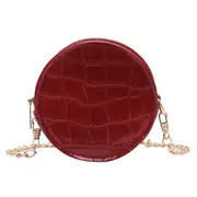 Stone Pattern Crossbody Tote Bags Women Round Small Pu Leather Shoulder Bag Chain Female Elegant Crossbody Shoulder Supply