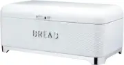 KitchenCraft Lovello LOVBBWHT Textured Bread Bin, 42 x 22 x 18 cm, White