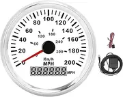 XTevu GPS Speedometer, 85mm Odometer Gauge with LCD Red Backlight Compatible with 12V 24V Car Boat Yacht, Marine Speed Display Instrument, Digital Speed Meter