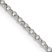 18 Inch Sterling Silver 2mm Rolo Chain W/2In Ext.