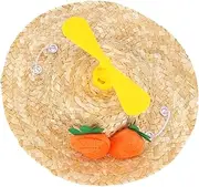 WEKAMOS Woven Hat for Pets Decorative Knitted Photo Prop Yellow Carrot S Durable for Photography and Decoration
