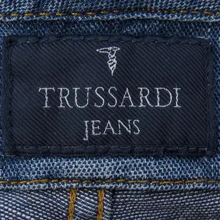 義大利精品TRUSSARDI藍色刷色中腰直筒牛仔褲  46號 義大利製