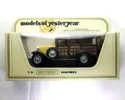 MATCHBOX MODELS OF YESTERYEAR, 1930 FORD A Woody Y-21 Yellow / Brown Chassis.
