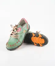 Hand Stitching Colour Block Leather Womens Sneaker with Plus Size