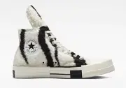 Converse TURBODRK Chuck Taylor All Star 70 Hi Rick Owens DRKSHDW Sherpa Zebra