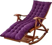 Rocking Chair Lounge Chair Large Outdoor Rocking Chairs with Cushion, Foldable Bamboo Reclining Chair for Garden, Lawn, Balcony, Backyard, Patio, Porch Rocker