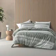 Bianca Drake Contemporary Geometric Design Cotton Green Quilt Cover Set