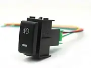 AMGHCGTEEW Auto LED Light ABS Off Switch Fan Front Fog Trunk Button with Wire Fit for Nissan TIIDA Patrol Y62 Altima X-Trail Qhashqai 2008-2015(Front Fog Light)