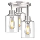 Semi Flush Mount Ceiling Light, 3 Light Close to Ceiling Light Fixtures, Brus...