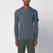 [Stone Island] Grey ribbed sweater in wool S Grey