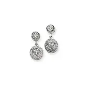 14k White Gold AA Real Diamond Vintage Earrings