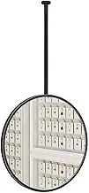 Round Hanging Rod Mirror,Large Circle Vanity Makeup Mirror for Over Sink,Vanity Mirrors Ceiling Mirror,Decorative Round Mirrors for Wall with Metal Frame,40cm