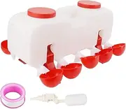 Chicken Waterer, 10L Large Capacity Chicken Water Feeder with 10 Water Cups, Neatly Arranged Bracket for Poultry Drinking Cups, for Chicken, Duck, Goose