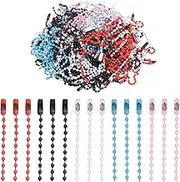 uxcell 200pcs Metal Ball Bead Chain, 100mm Long Bead Connector Clasp Dog Tag Hanging Chain for Key Chains Tags Craft Projects Jewelry Making, Black/White/Blue/Red/Pink