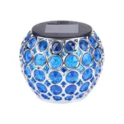 Solar Lamp Retro Hollow Lantern Mosaic Ball Lamp-Blue