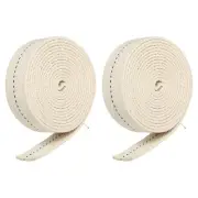 Cotton Oil Lamp Wick 1 Inch Flat Wide 2 Meter/6.5Ft Long Black Stitch, 2 Roll