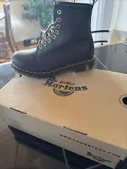 Dr Doc Martens 11822 Mens Size 7 Brown Leather Air Wair Work Combat Ankle Boots