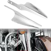 HIYOYO Chrome Front Fork Mount Wind Deflectors Windshield for 1995-2023 Harley Touring Road King Street Glide Electra Glide FLHR FLHRC FLHRS FLHT FLHX