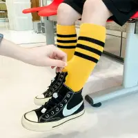 在飛比找樂天市場購物網優惠-韓國薄款兒童高筒襪子夏季網眼男童小腿襪中長筒女孩條紋舞蹈潮襪