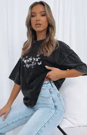 Dare To Dream Oversized Tee Acid Black