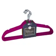 Simplify 10 Super Slim Velvet Huggable Hangers in Fuchsia