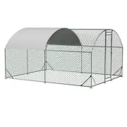 Large Chicken Coop Metal Chicken Run with Waterproof and Anti-UV Cover