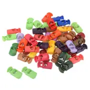 14mm Cord Locks Set, 50 Pack Multicolor Cylinder Spring Toggle Stopper