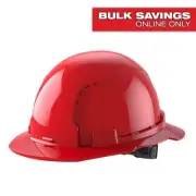 BOLT Red Type 1 Class C Full Brim Vented Hard Hat 6 Point Ratcheting Suspension
