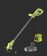 18V Ryobi ONE+ Cordless Electric Grass Line Trimmer + 2.0Ah Battery Charger Kit