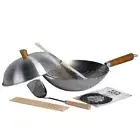 Ken Hom Classic Wok 10 Piece Set Steel Wok with Lid Carbon Steel Wok