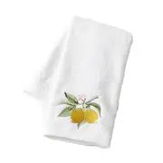 Pilbeam Living Cotton Limetta Hand Towel Bathroom/Kitchen Decor White/Lemon