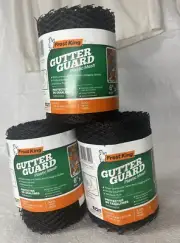 Frost King VX620 Mesh Gutter Guard Black Plastic 6" X 20' Lot of 3 Rolls NEW